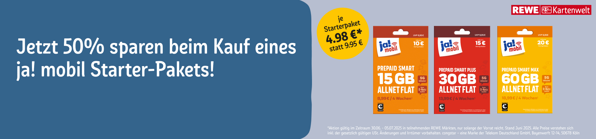 ja! mobil 50% Rabatt-Aktion - Gelange hier zu dem Produkt